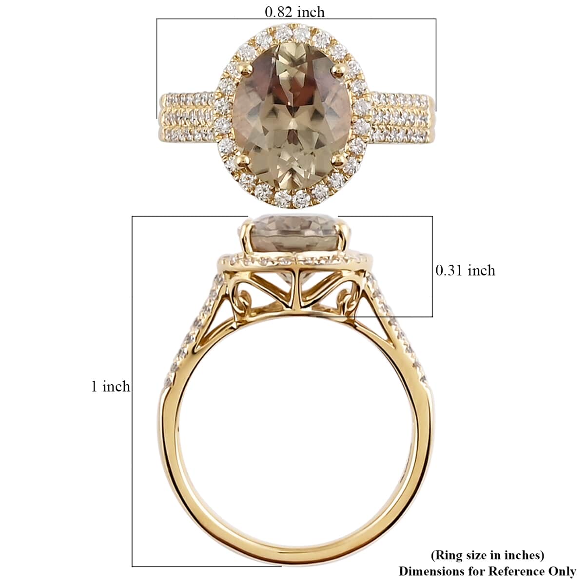 Iliana 18K Yellow Gold AAA Turkizite and G-H SI Diamond Ring (Size 10.0) 4 Grams 3.35 ctw image number 4