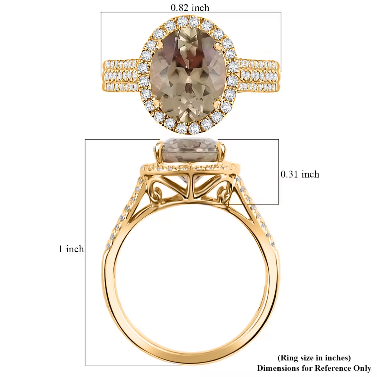Iliana 18K Yellow Gold AAA Turkizite and G-H SI Diamond Ring (Size 7.0) 4 Grams 3.35 ctw image number 4