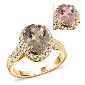 Iliana 18K Yellow Gold AAA Turkizite and G-H SI Diamond Ring (Size 8.0) 4 Grams 3.35 ctw