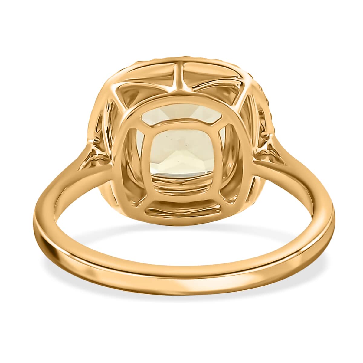 ILIANA 18K Yellow Gold AAA Turkizite and Diamond G-H SI Double Halo Ring 3.75 Grams 2.75 ctw image number 4