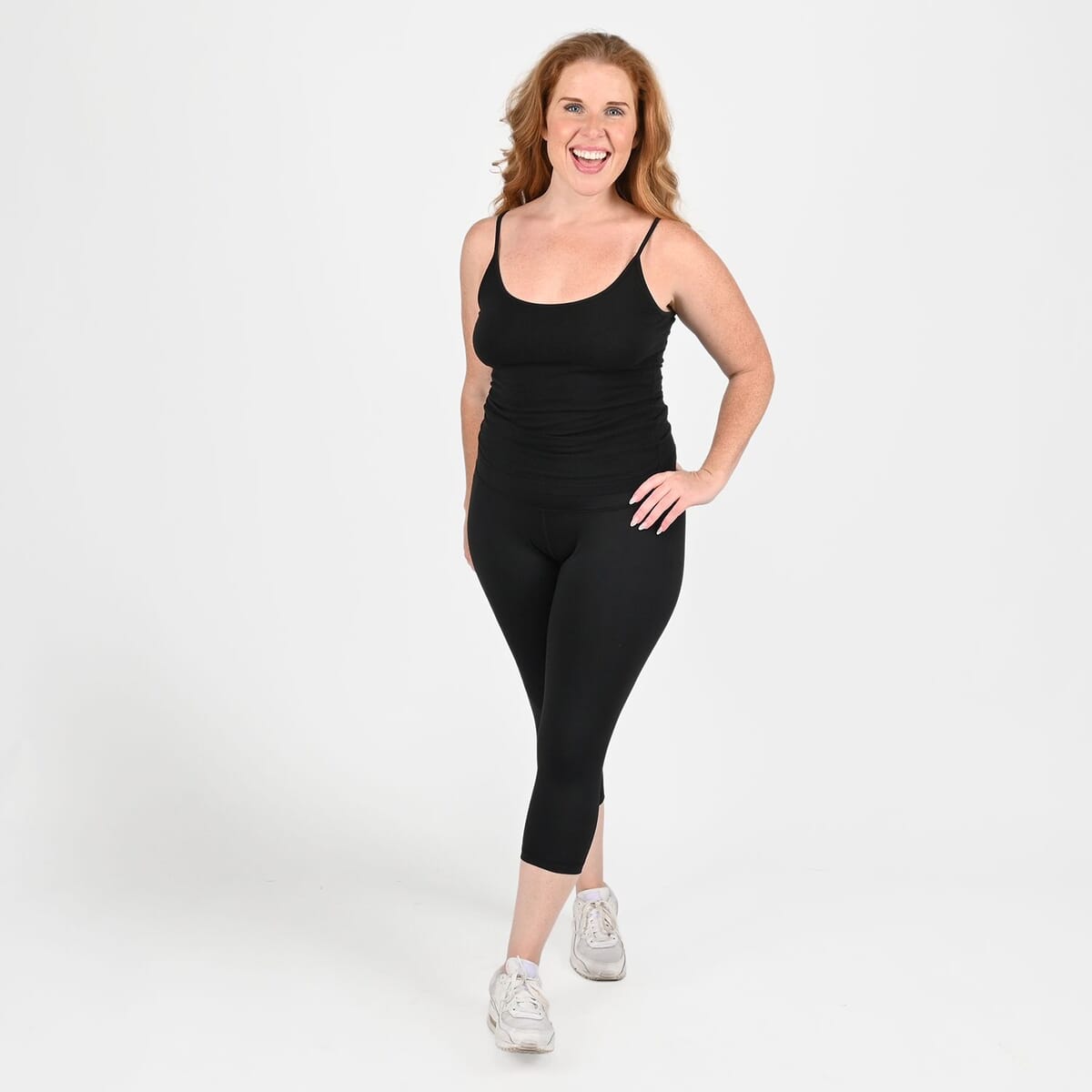 Tamsy Black High Waisted Capri Leggings -S image number 0