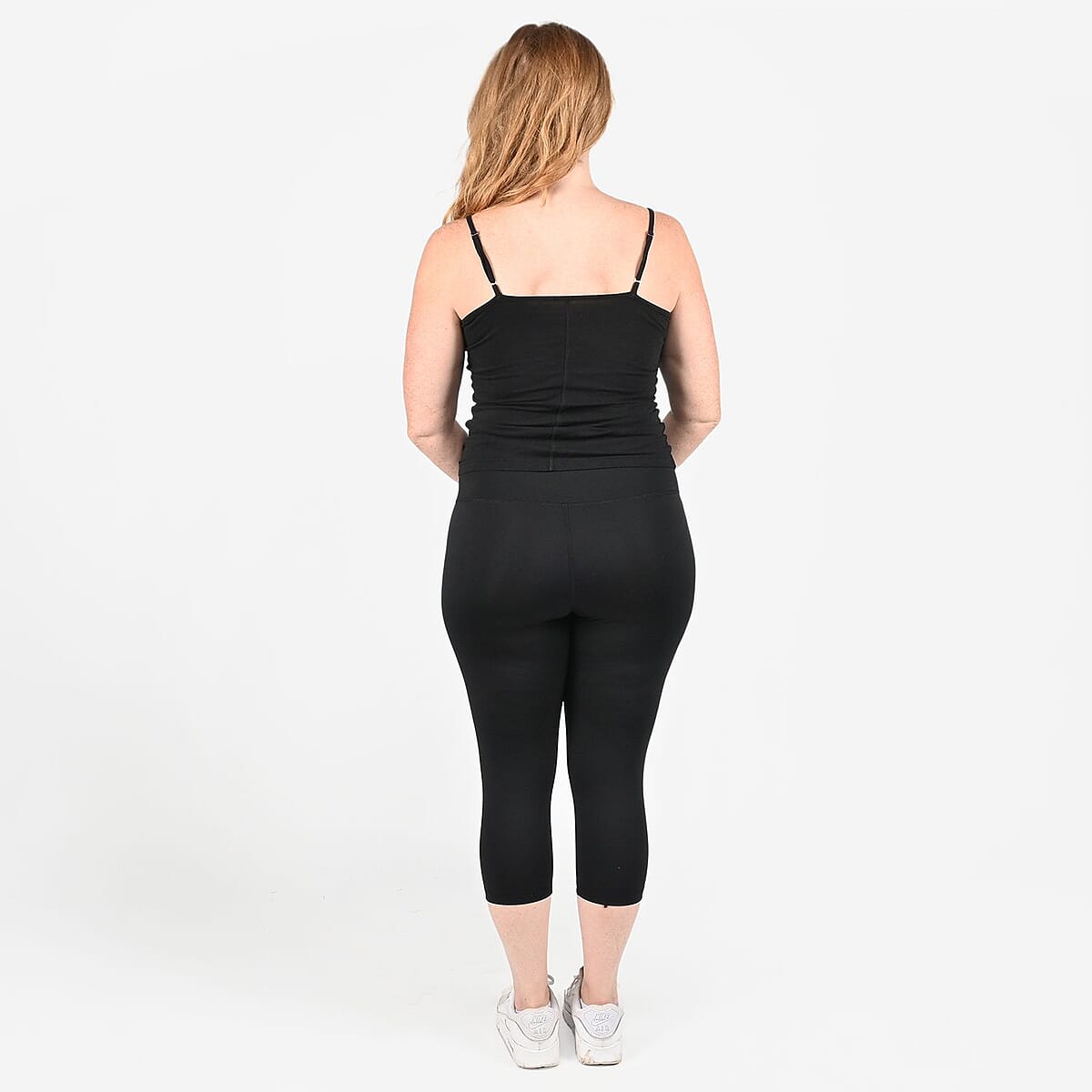 Tamsy Black High Waisted Capri Leggings -3X image number 1