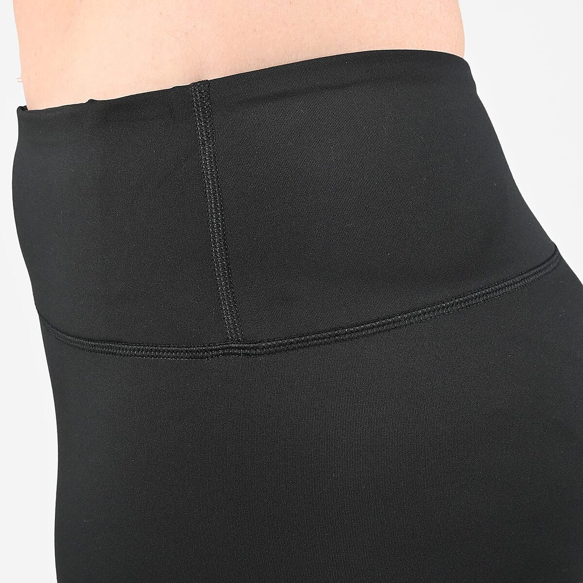 Tamsy Black High Waisted Capri Leggings -3X image number 4