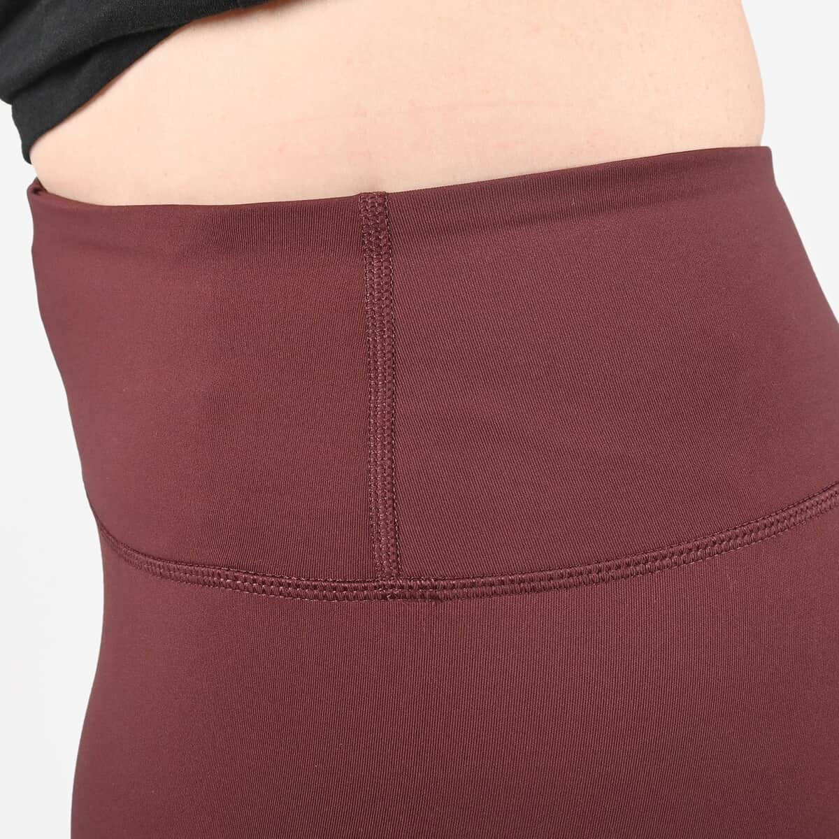Tamsy Chocolate High Waisted Capri Leggings -S image number 4