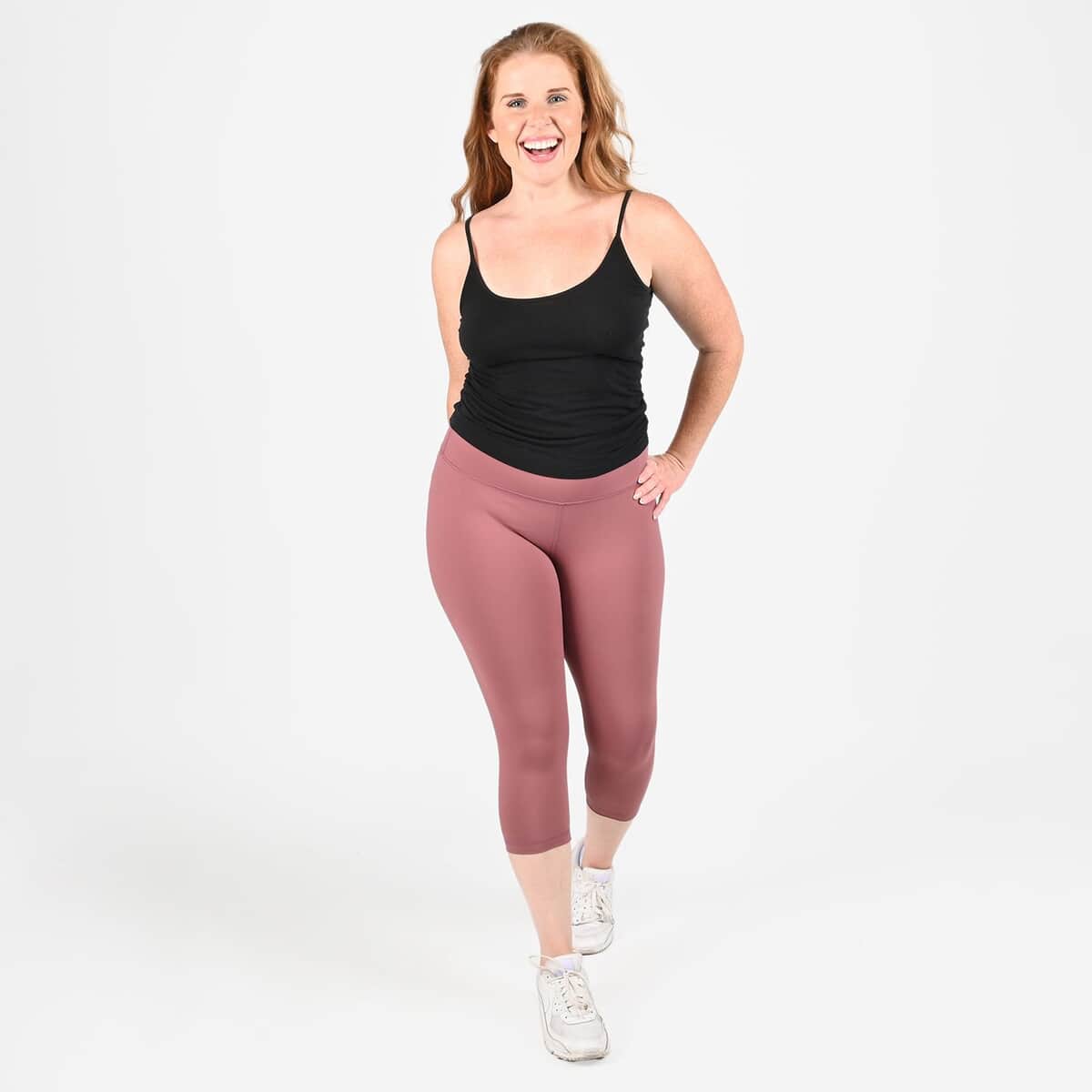 Tamsy Blush Pink High Waisted Capri Leggings -XL image number 0