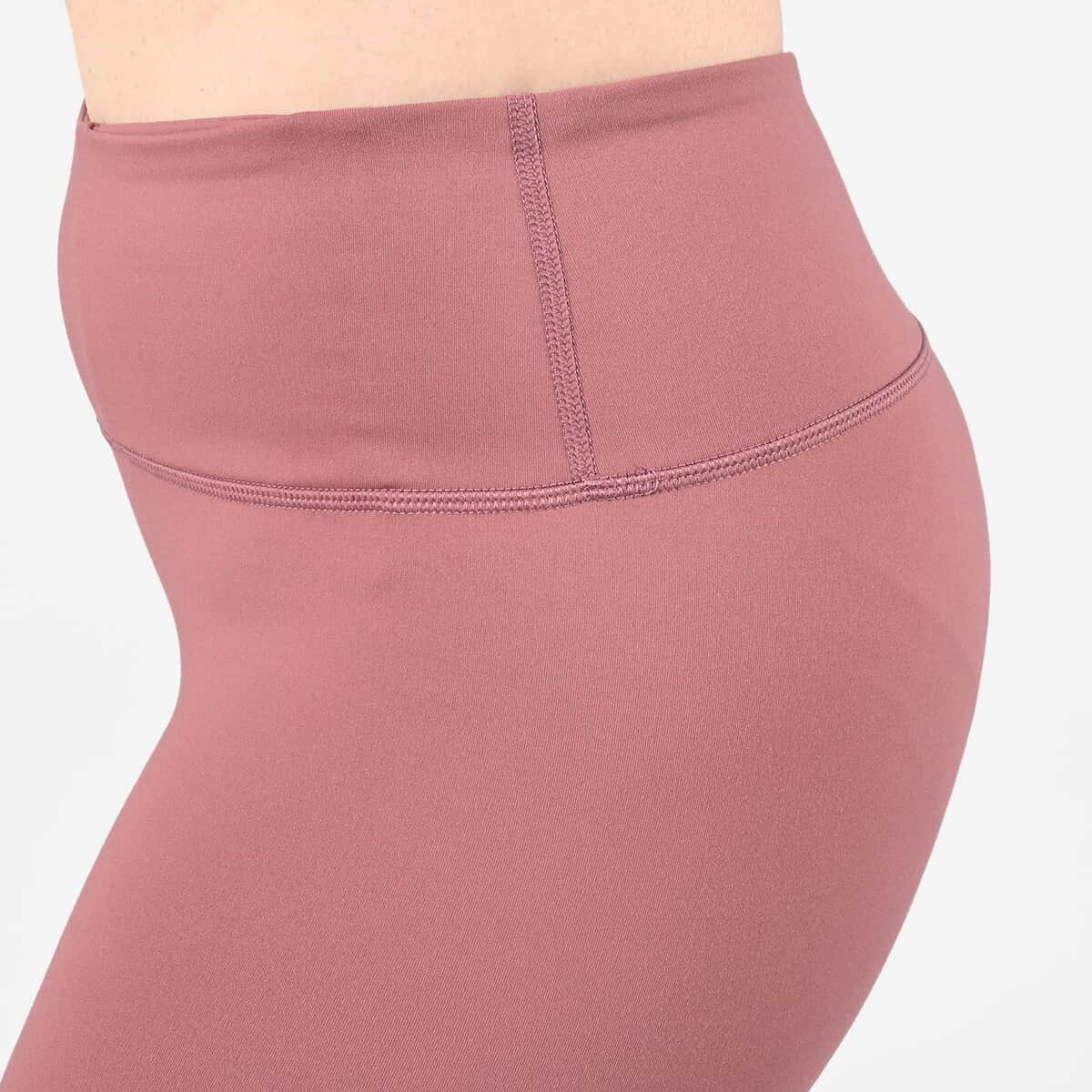 Tamsy Blush Pink High Waisted Capri Leggings -XL image number 4