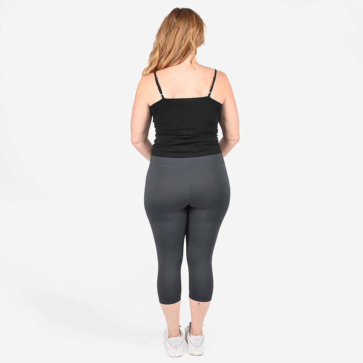 Tamsy Gray High Waisted Capri Leggings -2X image number 1