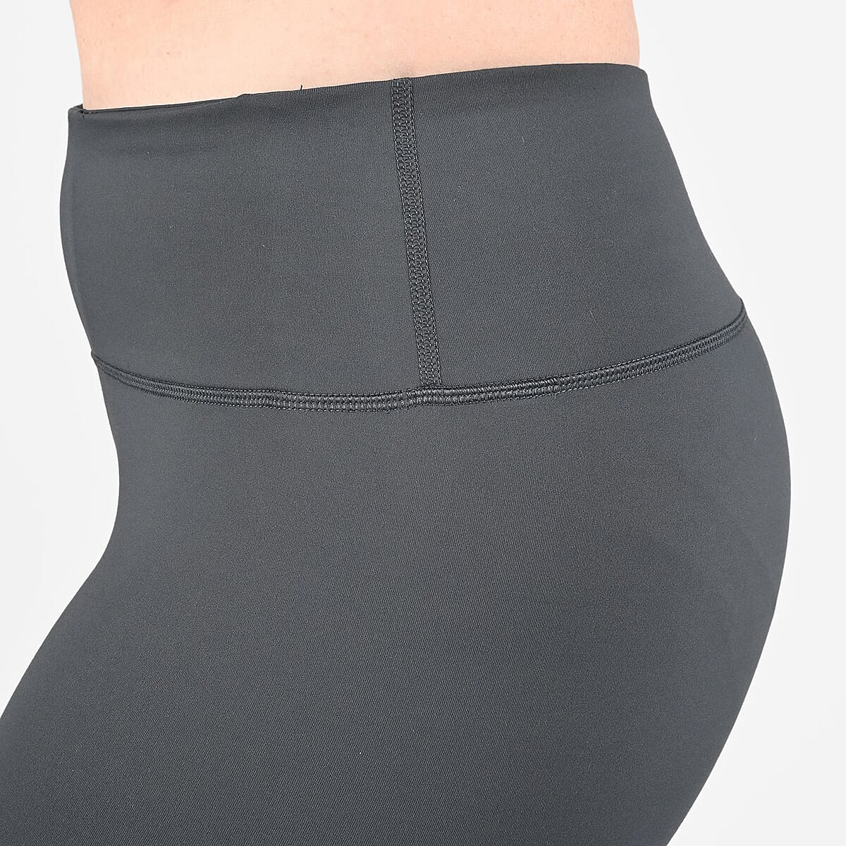 Tamsy Gray High Waisted Capri Leggings -2X image number 4