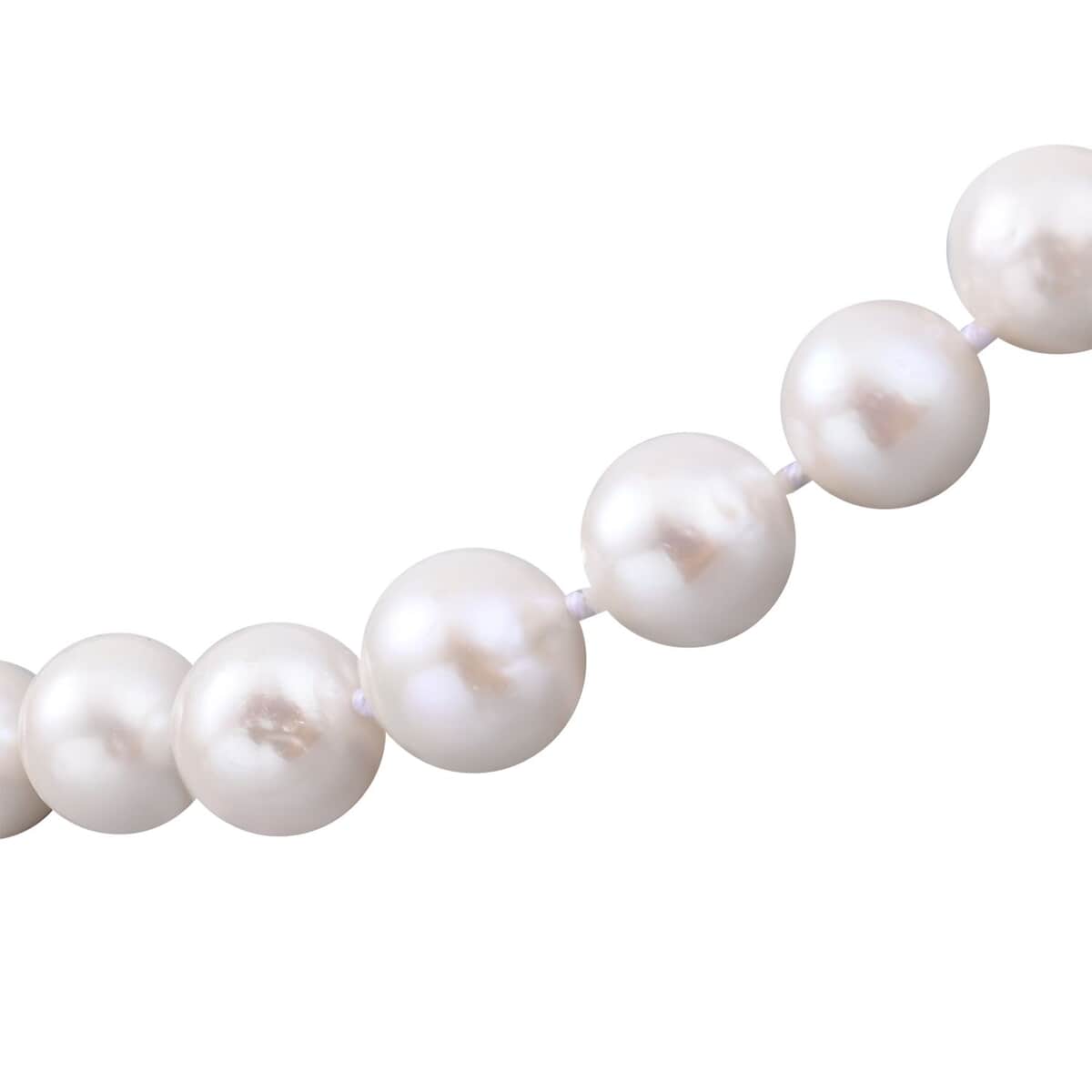 Edison Pearl Beaded Necklace 18 Inches with Magnetic Lock in Rhodium Over Sterling Silver image number 2