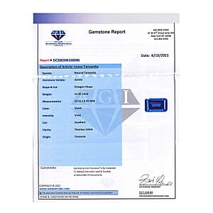 Certified 11.00 ctw Tanzanite Loose Gemstone &ndash; AAAA Grade, Free Size