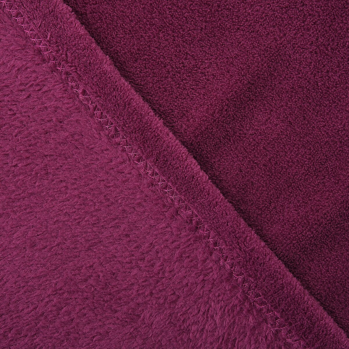 Magenta Solid Color Coral Fleece Blanket (Microfiber) image number 2