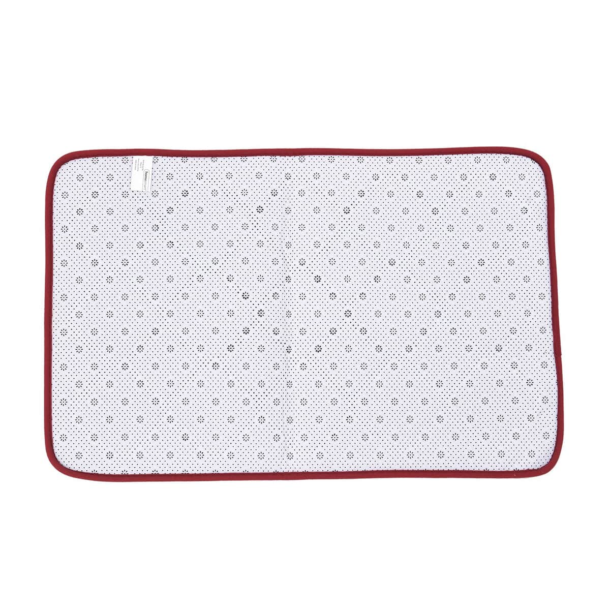 HOMESMART Red Embossed Flannel Non-Woven Anti Slip Dot Backing Bath Mat (19"x31") and Contour Toilet Mat (19"x15") image number 5