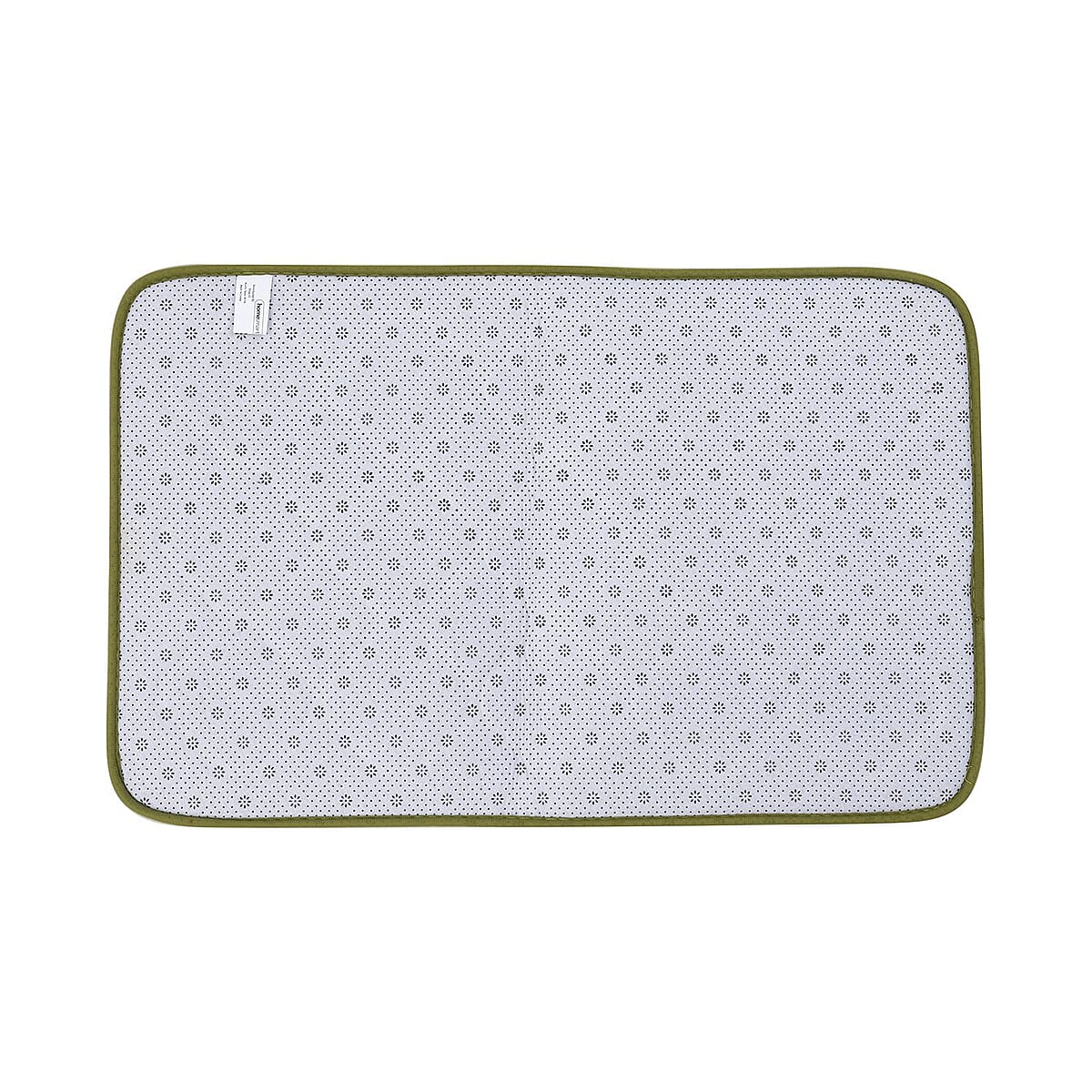 Homesmart Green Embossed Flannel Non-Woven Anti Slip Dot Backing Bath Mat and Contour Toilet Mat, Anti-Skid Quick Drying Handwash Bath Mat, Non Slip Bathroom Rug image number 5