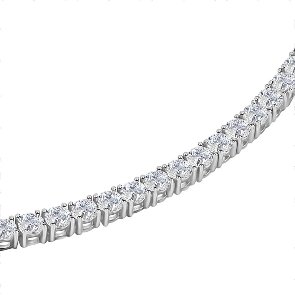 DOORBUSTER Simulated Diamond Layered Necklace 18 Inches in Rhodium Over Sterling Silver 24.15 Grams 48.15 ctw image number 2