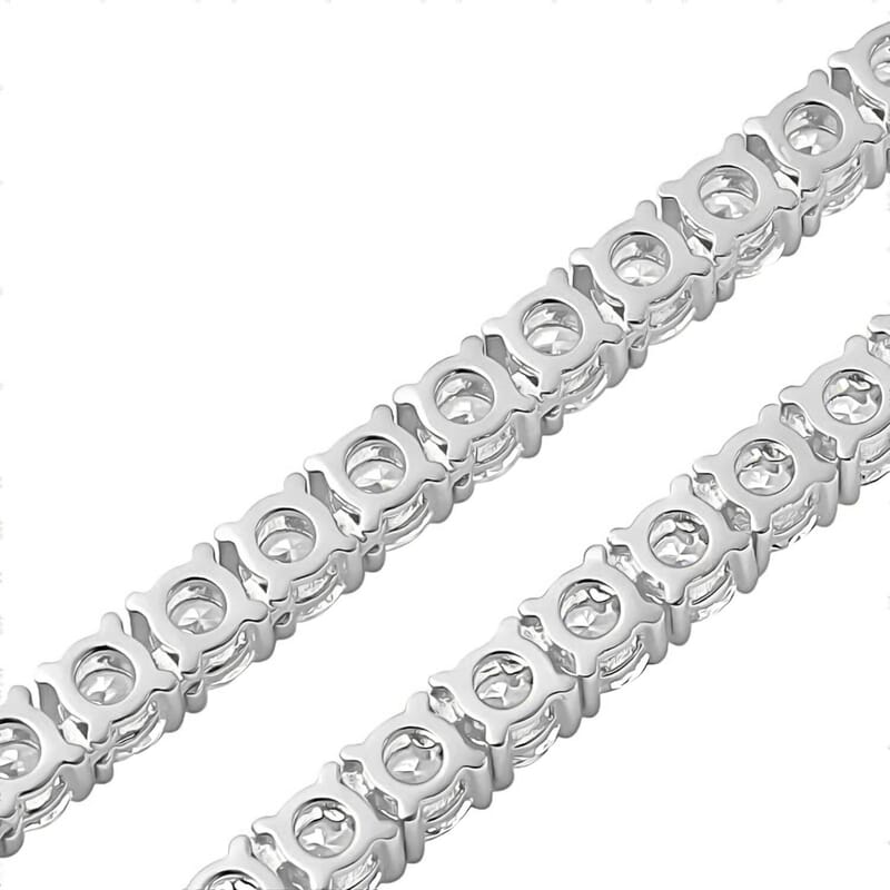 Lustro Stella Finest CZ Tennis Necklace, Finest Cubic Zirconia Necklace,  18 Inch Necklace, Rhodium Over Sterling Silver Necklace, Gifts For Her 48.15 ctw