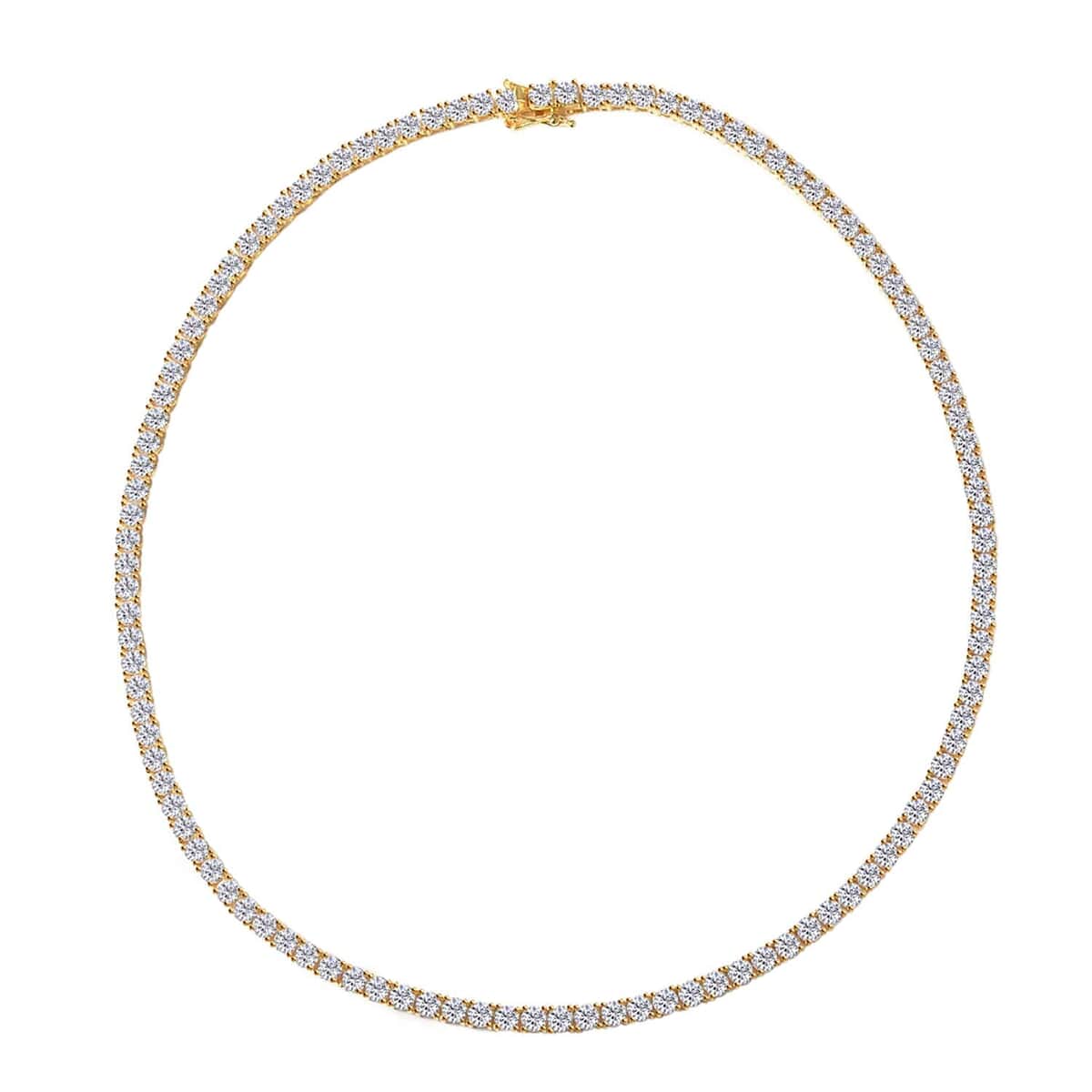 Lustro Stella Finest CZ Tennis Necklace, Finest Cubic Zirconia Necklace,  18 Inch Necklace, 14K Yellow Gold Over Sterling Silver Necklace, Gifts For Her 48.15 ctw image number 0
