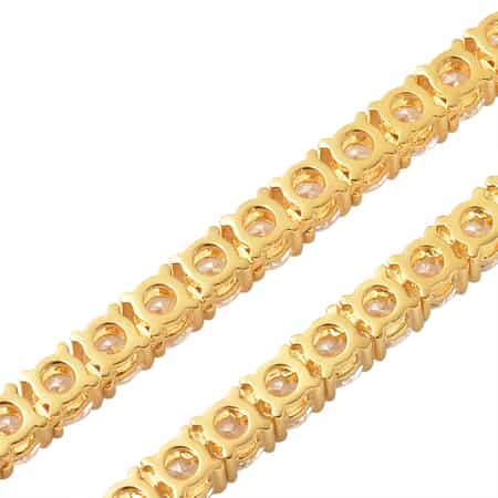 Lustro Stella Finest CZ Tennis Necklace, Finest Cubic Zirconia Necklace,  18 Inch Necklace, 14K Yellow Gold Over Sterling Silver Necklace, Gifts For Her 48.15 ctw image number 5