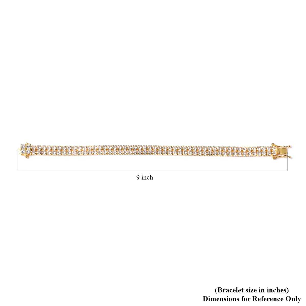Lustro Stella Finest CZ Double Row Tennis Bracelet in 14K YG Over Sterling Silver (6.50 In) 12.50 ctw image number 3