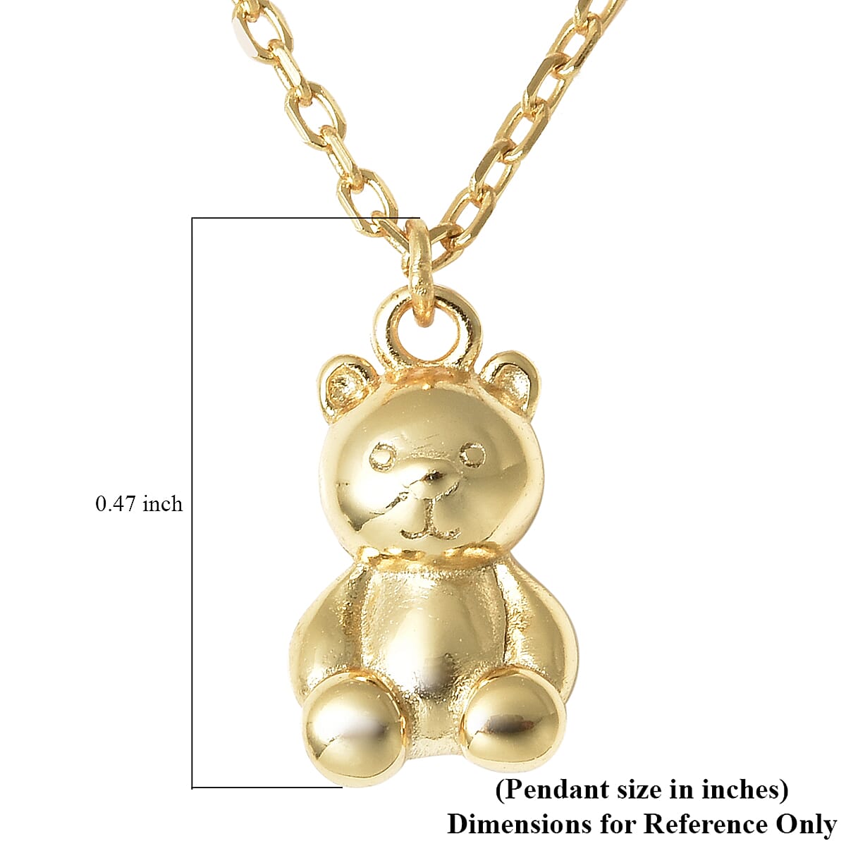 Dear Daughter, 14K YG Over Sterling Silver Teddy Bear Pendant Necklace Floral Card Gift Set 16.50 Inches 2.40 Grams image number 5