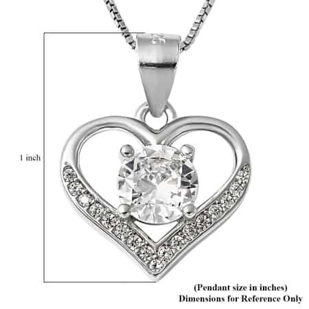 To the Mother of the Groom, Simulated Diamond Heart Pendant Necklace Gift Set, in Rhodium Over Sterling Silver 16 Inches 1.40 ctw image number 5