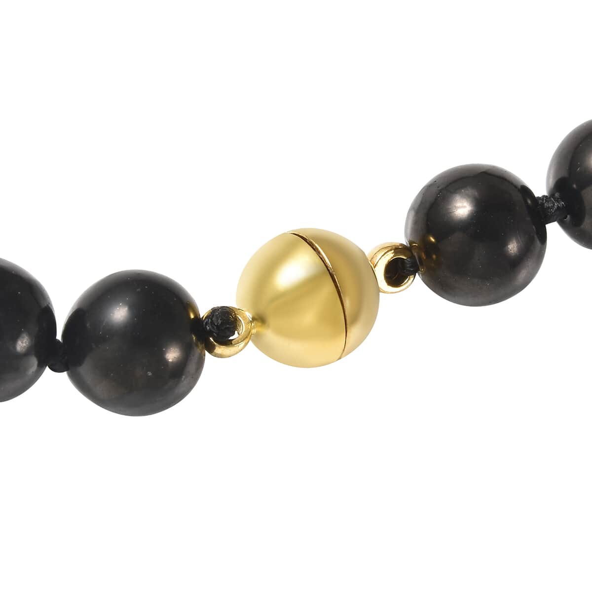 Shungite Beaded Feng Shui Necklace 20 Inches with Pixiu Pendant in Goldtone 195.50 ctw image number 6