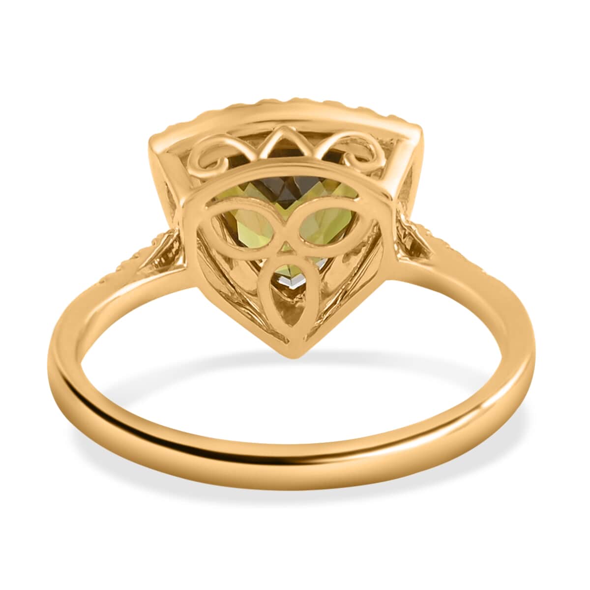 ONE OF A KIND ILIANA 18K Yellow Gold AAA Sava Sphene and G-H SI Diamond Halo Ring (Size 9.0) 4.30 Grams 3.25 ctw image number 4