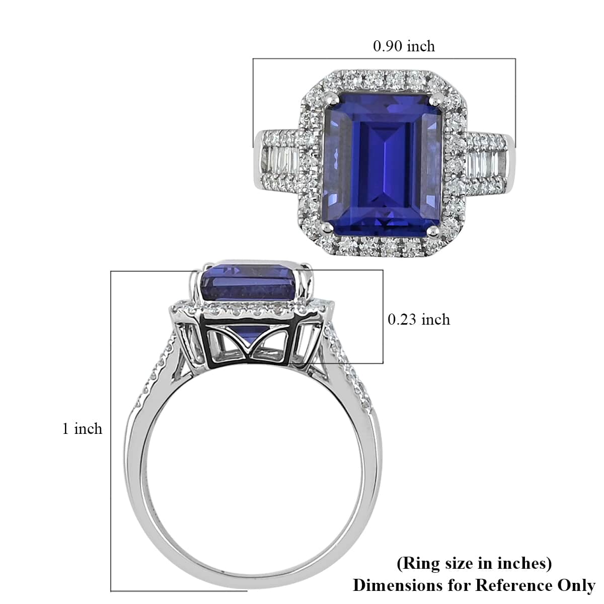 RHAPSODY 950 Platinum AAAA Tanzanite and Diamond E-F VS Ring (Size 7.0) 7.35 Grams 6.80 ctw image number 5