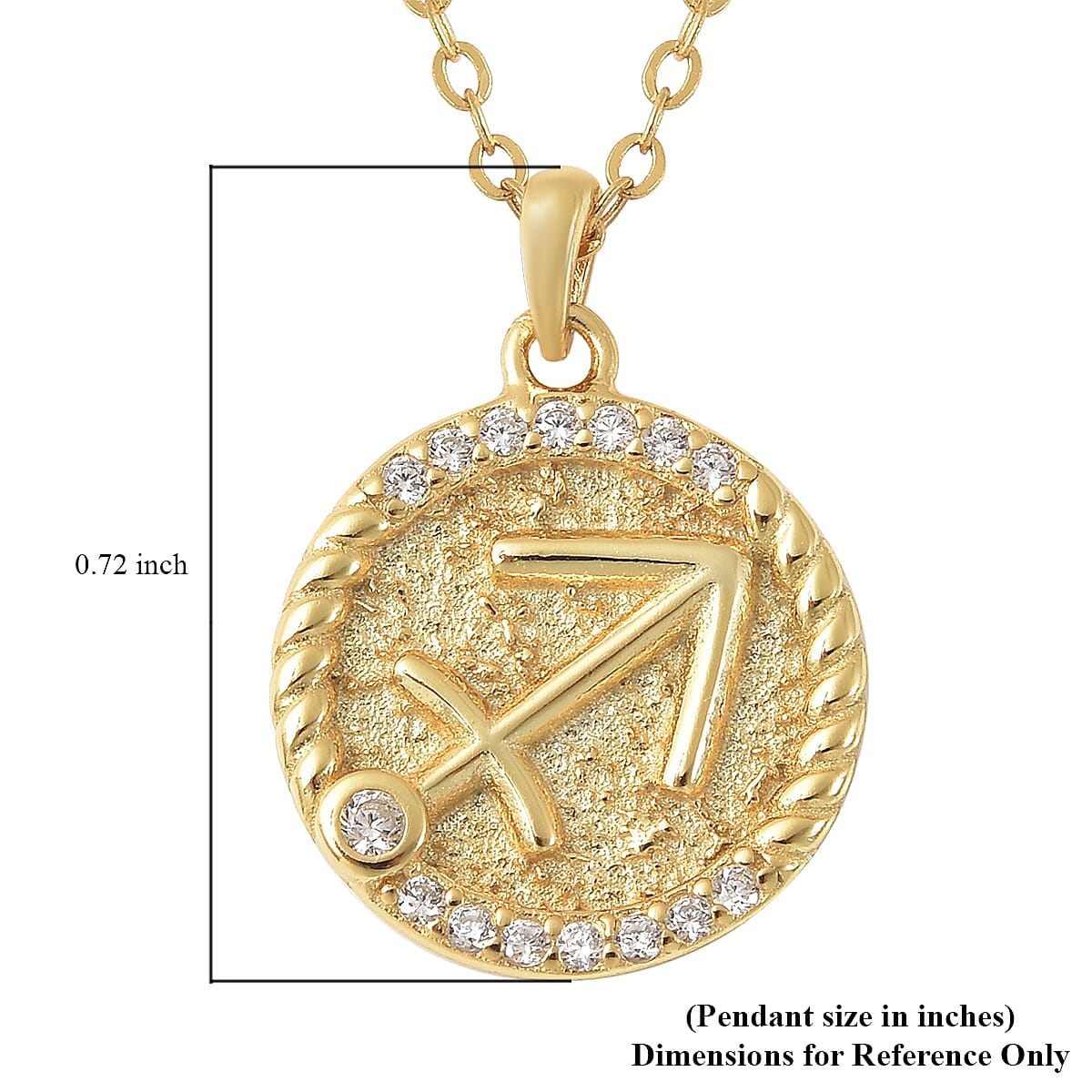 All About Sagittarius Zodiac Gift Box with Simulated Diamond Sagittarius Symbol Necklace 17 Inches in 14K Yellow Gold Over Sterling Silver 0.30 ctw image number 5