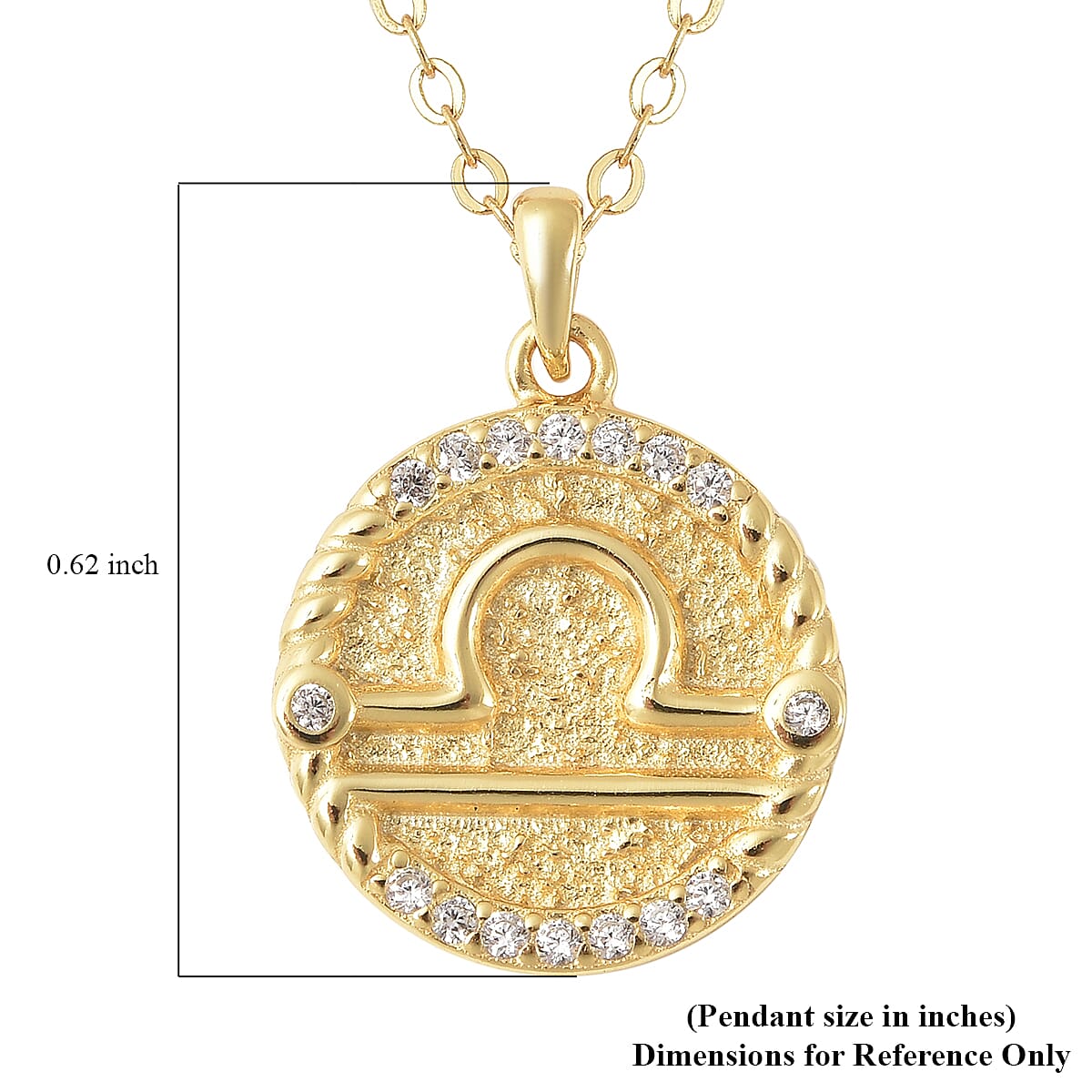 All About Libra Zodiac Gift Box with Simulated Diamond Libra Symbol Necklace 17 Inches in 14K Yellow Gold Over Sterling Silver 0.30 ctw image number 5