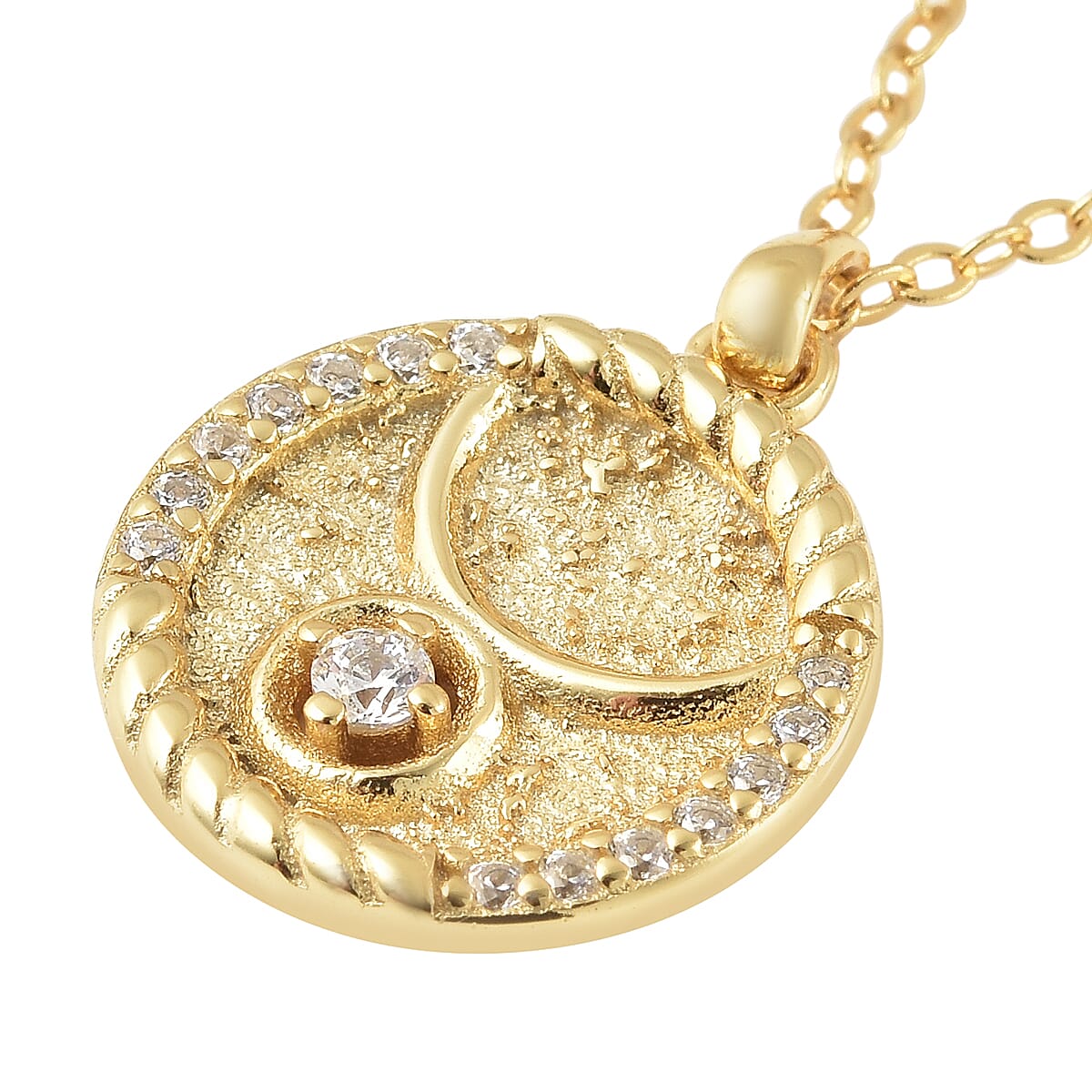 All About Taurus Zodiac Gift Box with Simulated Diamond Taurus Symbol Necklace 17 Inches in 14K Yellow Gold Over Sterling Silver 0.30 ctw image number 3