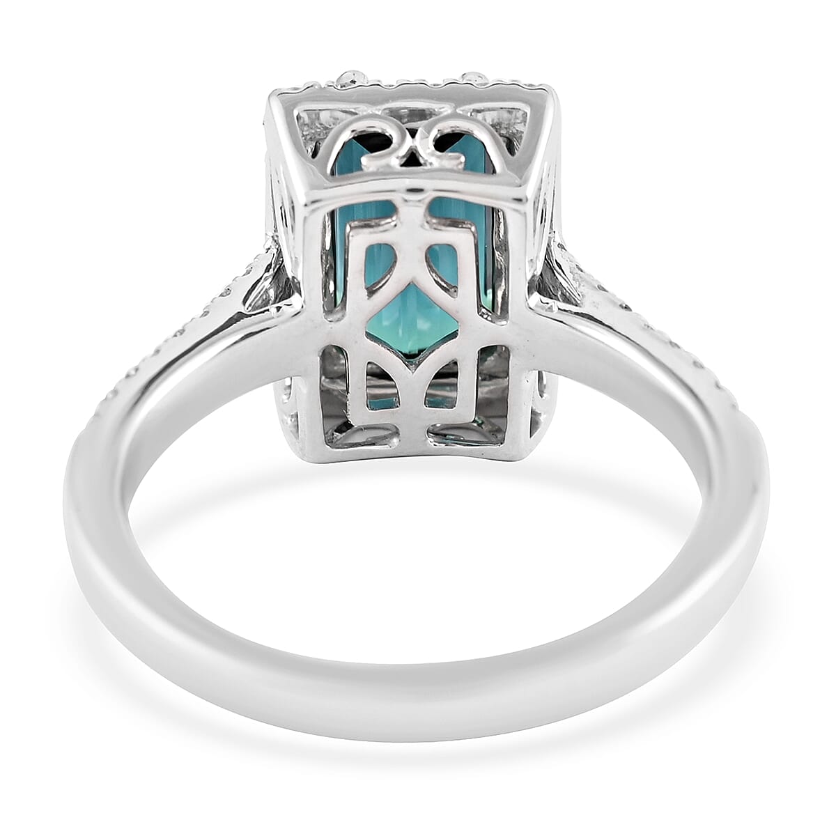 ONE OF A KIND Rhapsody 950 Platinum AAAA Monte Belo Indicolite and E-F VS Diamond Ring (Size 7.0) 7.15 Grams 2.80 ctw image number 4