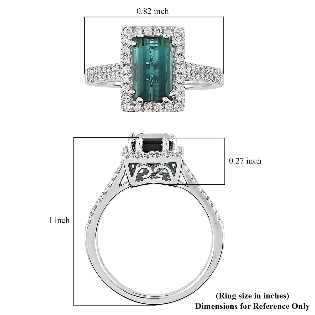 ONE OF A KIND Rhapsody 950 Platinum AAAA Monte Belo Indicolite and E-F VS Diamond Ring (Size 7.0) 7.15 Grams 2.80 ctw image number 5