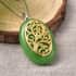 Green Jade (D) Pendant Necklace 18 Inches in Vermeil Yellow Gold and Rhodium Over Sterling Silver 34.25 ctw image number 1