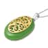 Green Jade (D) Pendant Necklace 18 Inches in Vermeil Yellow Gold and Rhodium Over Sterling Silver 34.25 ctw image number 3