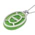 Green Jade (D) Pendant Necklace 18 Inches in Vermeil Yellow Gold and Rhodium Over Sterling Silver 34.25 ctw image number 4