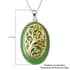 Green Jade (D) Pendant Necklace 18 Inches in Vermeil Yellow Gold and Rhodium Over Sterling Silver 34.25 ctw image number 5