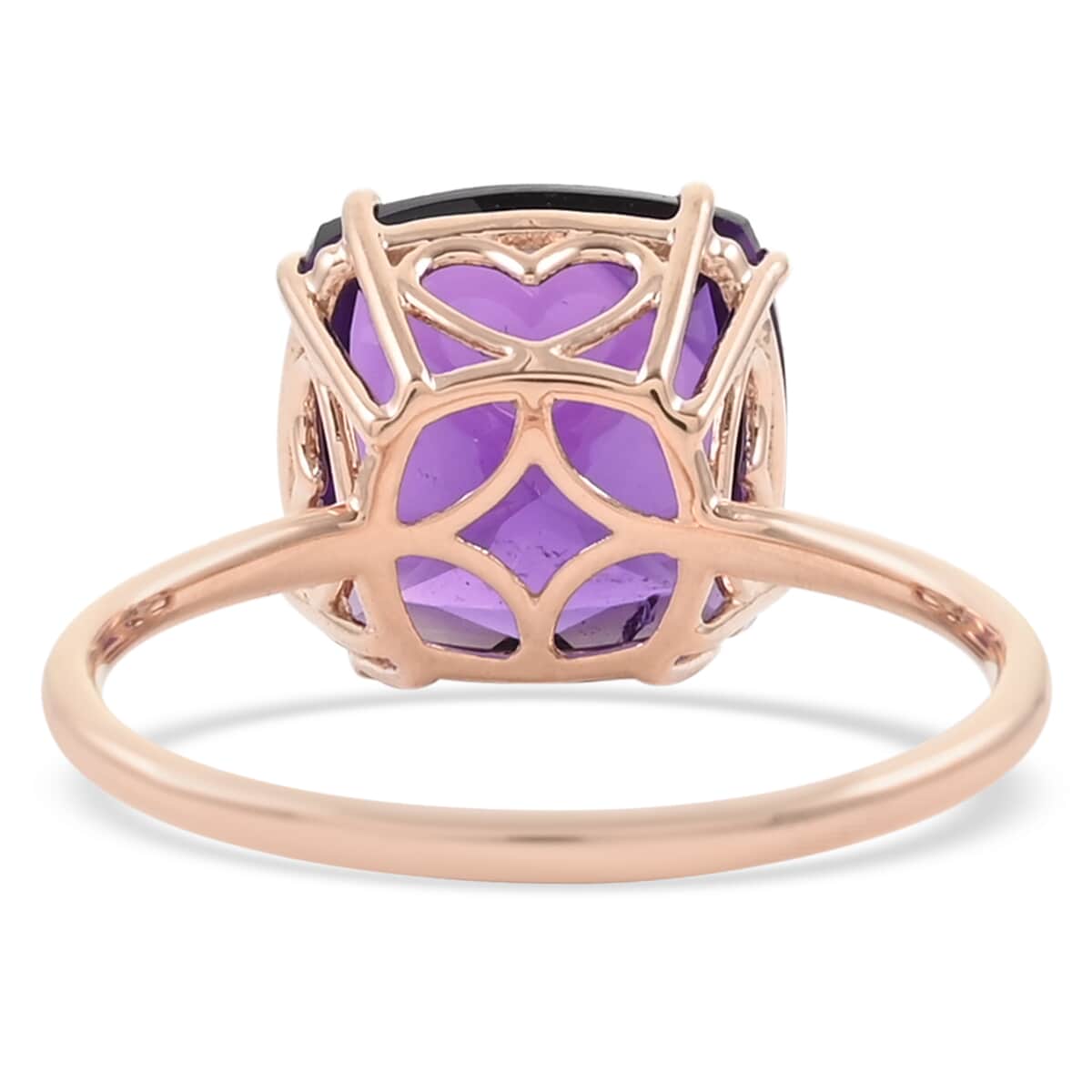 DOORBUSTER LUXORO 10K Rose Gold AAA Lusaka Amethyst Solitaire Ring (Size 9.0) (2.10 g) 7.00 ctw image number 4