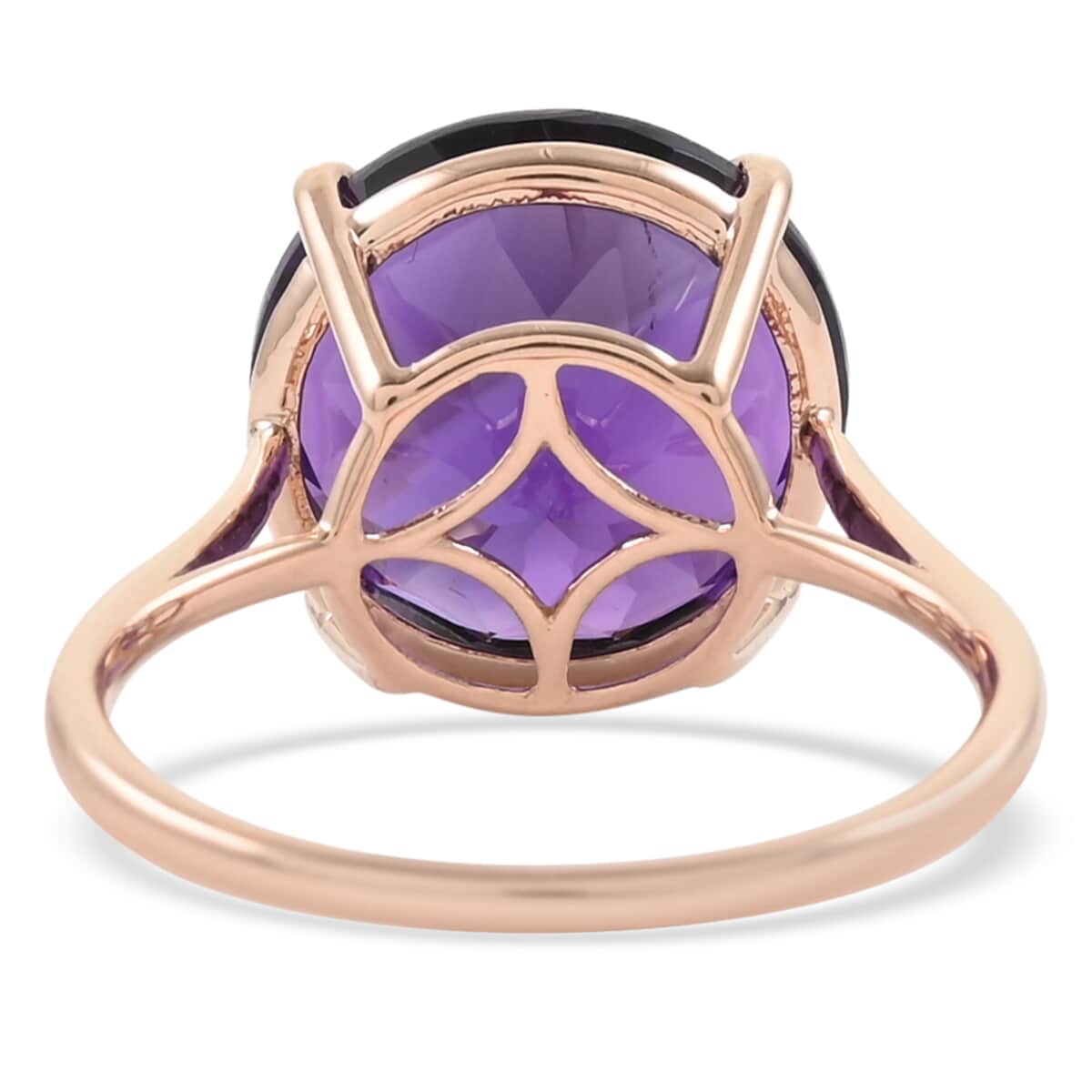 DOORBUSTER LUXORO 10K Rose Gold AAA Lusaka Amethyst Solitaire Ring 9.25 ctw image number 4