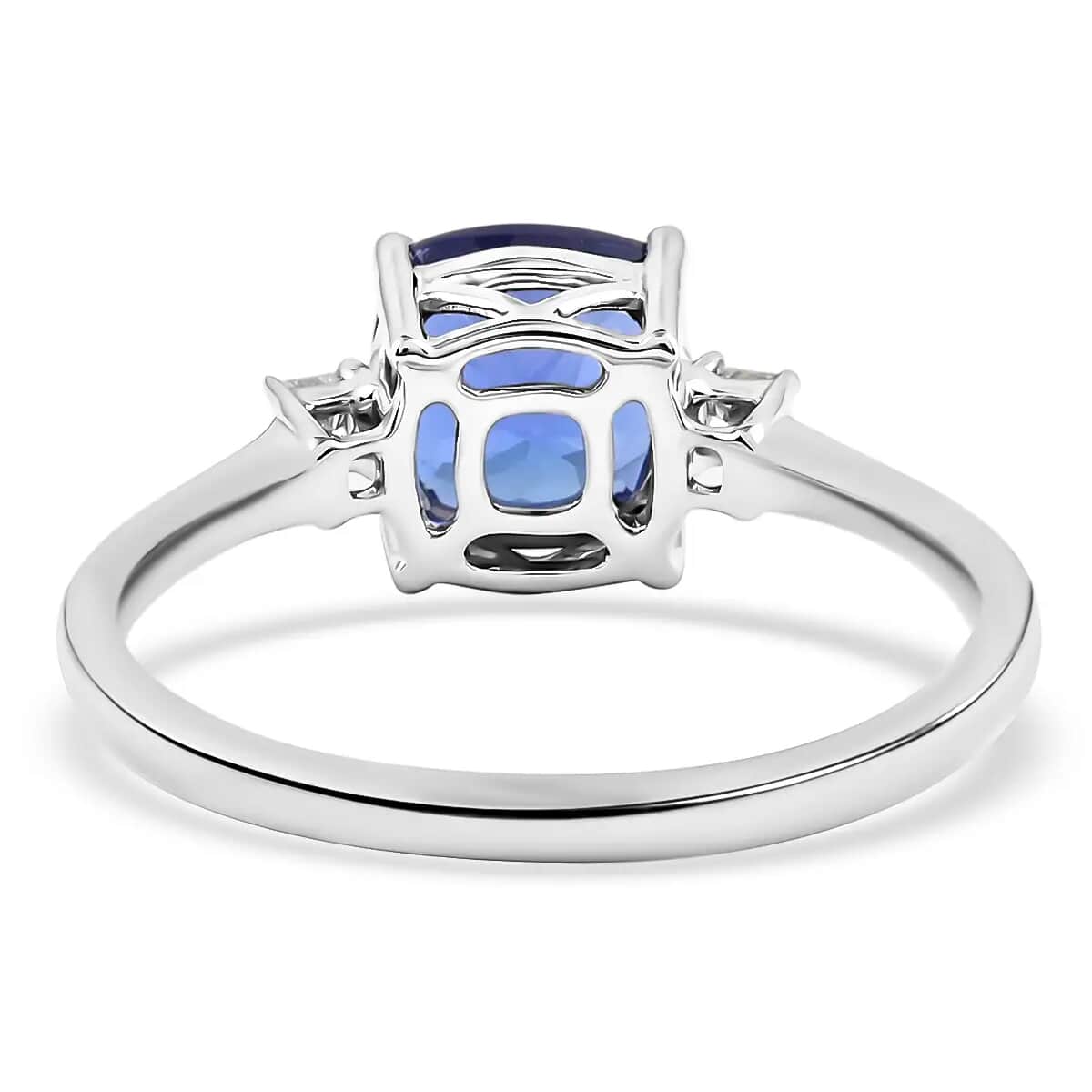 DOORBUSTER RHAPSODY 950 Platinum AAAA Tanzanite and Diamond E-F VS Solitaire Ring 4.20 Grams 2.15 ctw image number 4