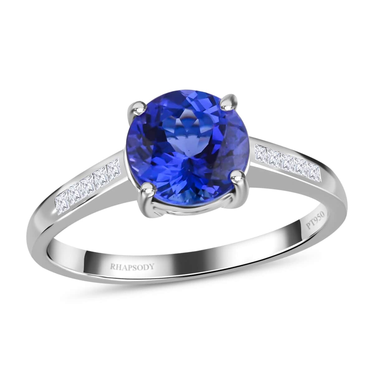 RHAPSODY 950 Platinum AAAA Tanzanite and E-F VS Diamond Ring (Size 7.0) 4.65 Grams 3.00 ctw image number 0
