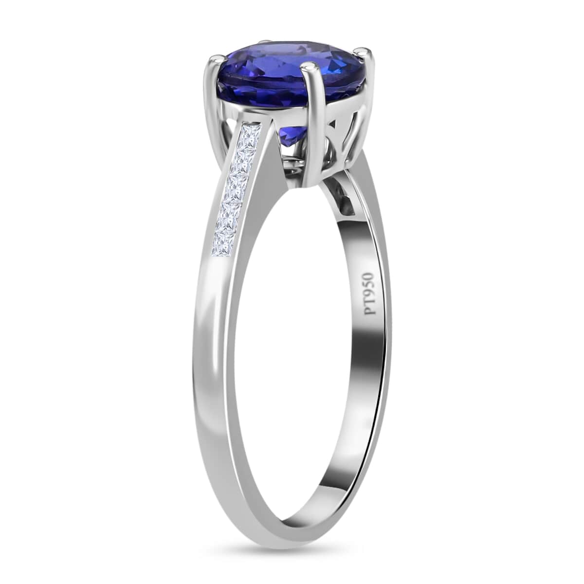 RHAPSODY 950 Platinum AAAA Tanzanite and E-F VS Diamond Ring (Size 7.0) 4.65 Grams 3.00 ctw image number 3