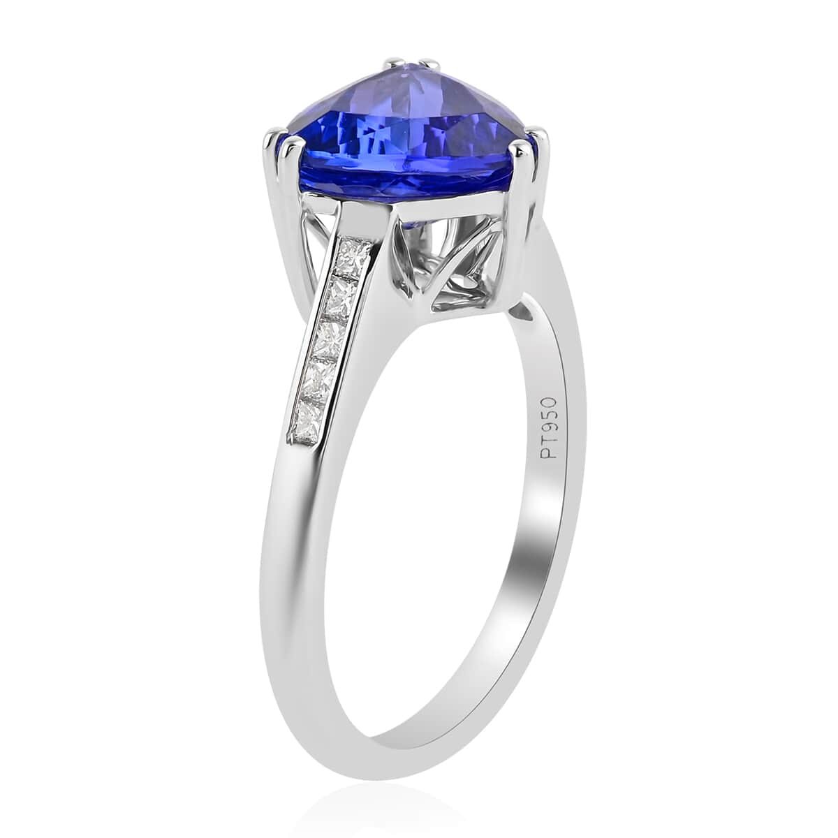 RHAPSODY 950 Platinum AAAA Tanzanite and E-F VS Diamond Ring (Size 9.0) 5.40 Grams 3.10 ctw image number 3