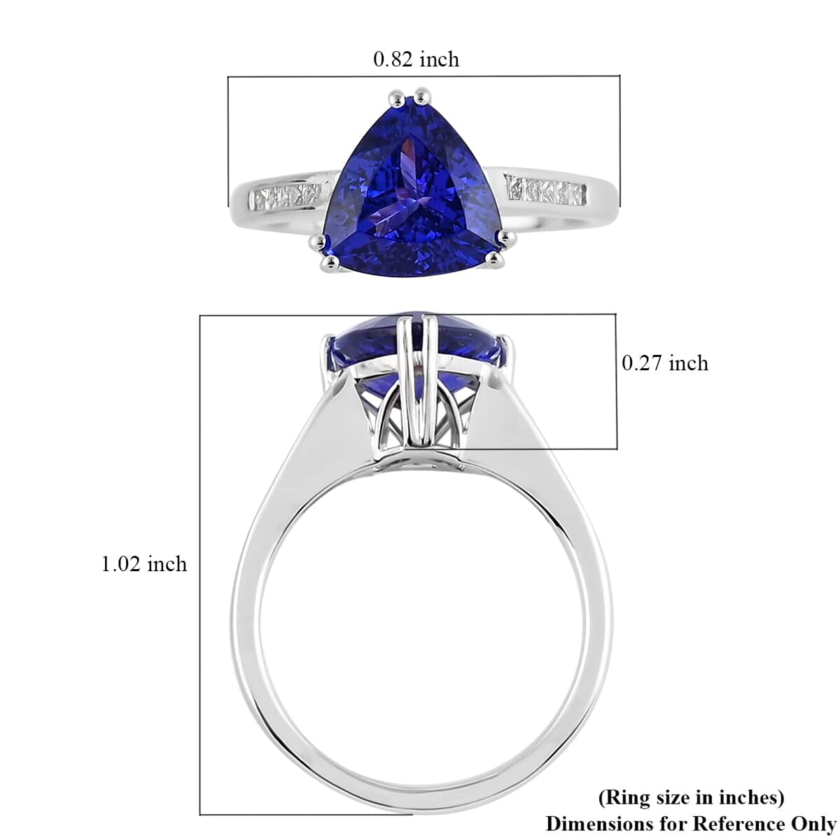 RHAPSODY 950 Platinum AAAA Tanzanite and E-F VS Diamond Ring (Size 9.0) 5.40 Grams 3.10 ctw image number 5