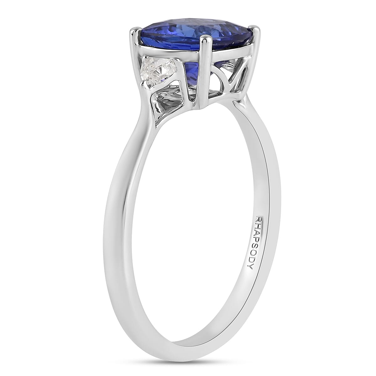Rhapsody 950 Platinum AAAA Tanzanite and E-F VS Diamond Ring (Size 9.0) 4.25 Grams 3.00 ctw (Del. in 10-15 Days)  image number 3