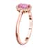 Iliana AAA Madagascar Pink Sapphire Ring, Sapphire Halo Ring, G-H SI Diamond Halo Ring, 18K Rose Gold Ring, Diamond Accent Ring, Wedding Ring For Her, Gold Gifts 1.20 ctw image number 3
