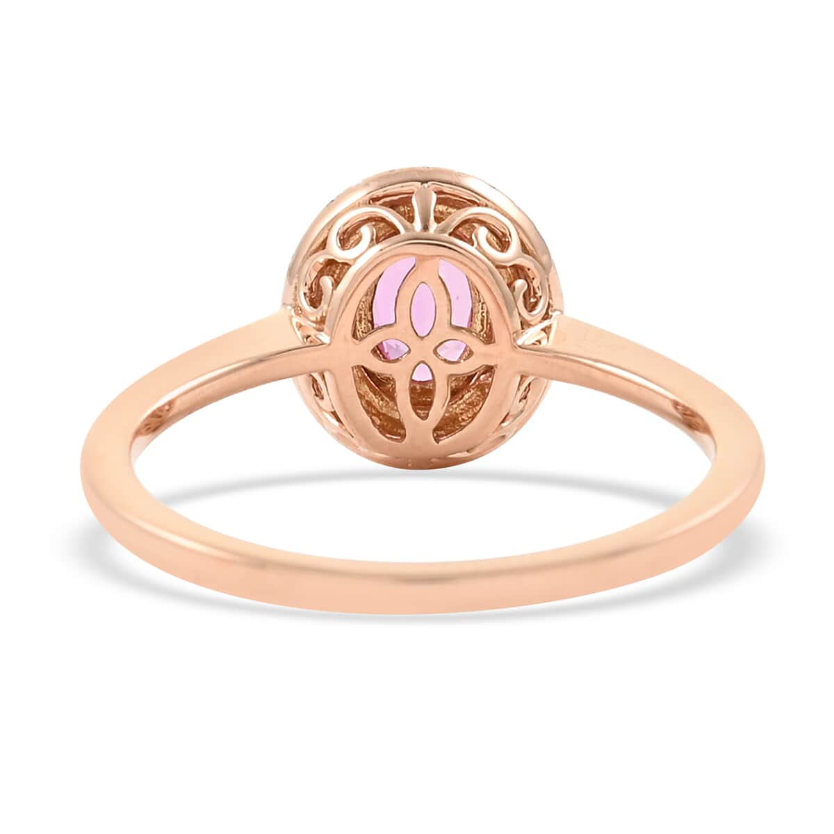 Certified Iliana 18K Rose Gold AAA Madagascar Pink Sapphire and G-H SI Diamond Double Halo Ring (Size 10.0) 1.25 ctw image number 4