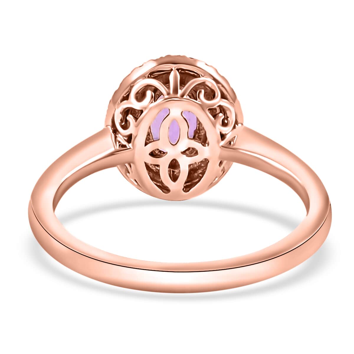 Iliana 18K Rose Gold AAA Purple Sapphire and G-H SI Diamond Double Halo Ring (Size 10.0) 1.00 ctw image number 4