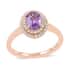 Iliana 18K Rose Gold AAA Purple Sapphire and G-H SI Diamond Double Halo Ring (Size 8.0) 1.00 ctw image number 0