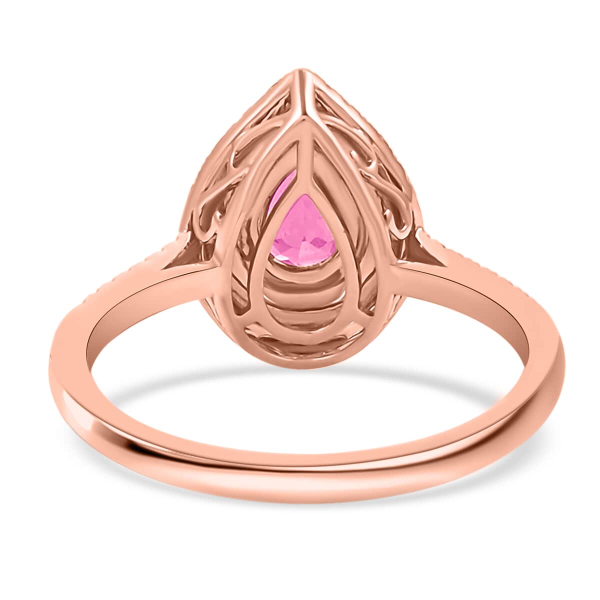 Iliana 18K Rose Gold AAA Madagascar Purple Sapphire and G-H SI Diamond Double Halo Ring (Size 7.0) 1.00 ctw image number 4