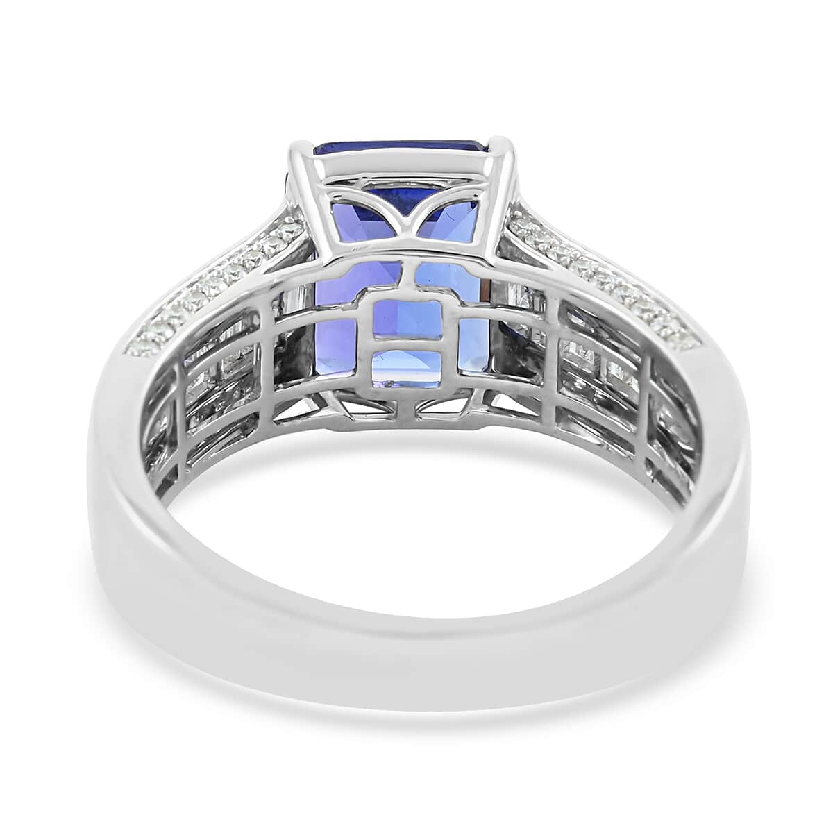 RHAPSODY 950 Platinum AAAA Tanzanite and E-F VS Diamond Ring (Size 7.0) 9.65 Grams 6.00 ctw image number 4